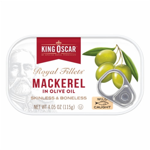 King Oscar Wild Caught Skinless & Boneless Mackerel in Olive Oil