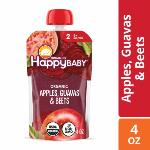 Happy Baby Clearly Crafted Stage 2 Apples Guavas & Beets Pouch