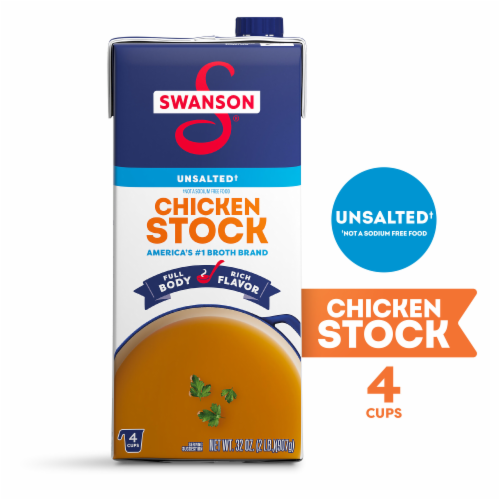 Swanson® Unsalted Chicken Stock, 32 oz Carton