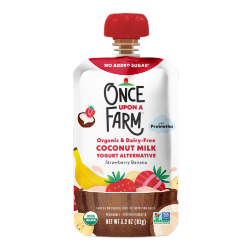 Once Upon a Farm™ Strawberry Banana Organic & Dairy Free Coconut Milk Yogurt Alternative Pouch