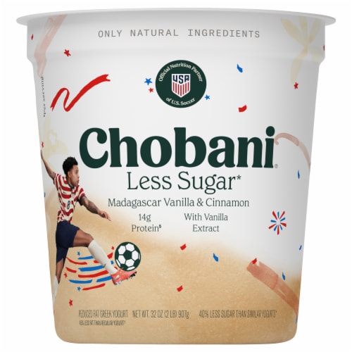 Chobani Less Sugar Low-Fat Madagascar Vanilla & Cinnamon Greek Yogurt 32oz