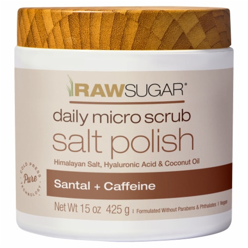 Raw Sugar® Daily Micro Scrub Salt Polish - Santal+ Caffeine