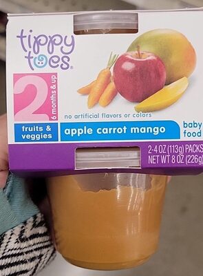 Tippy Toes Apple Carrot Mango Plast Tw Pack 2-4oz