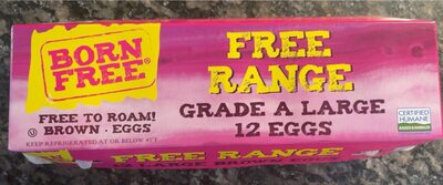 Born Free Free Range Eggs Large Brown 1 dozen