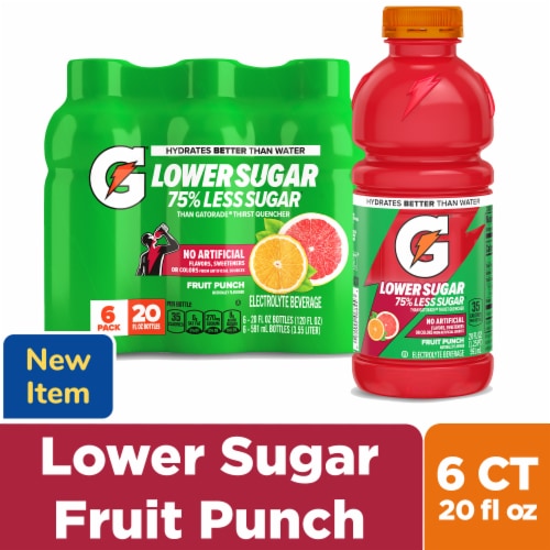 Gatorade® Lower Sugar Fruit Punch Sports Drink Multipack Bottles