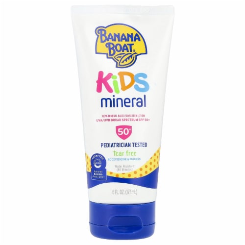 Banana Boat Kids Mineral Sunscreen Lotion SPF 50+ 100% Mineral Tear-Free Sting-Free Paraben Free
