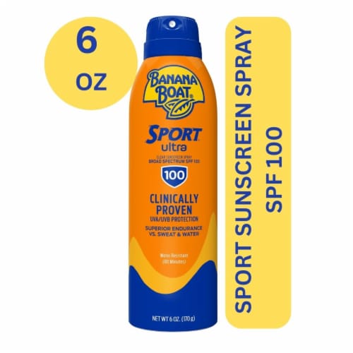 Banana Boat Sport Ultra Sunscreen Spray SPF 100 Broad Spectrum Superior Endurance Vs Sweat + Water