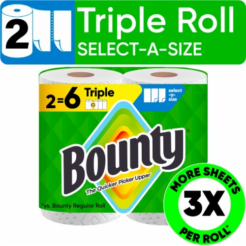 Bounty Paper Towels Select-A-Size White 2 Triple Rolls