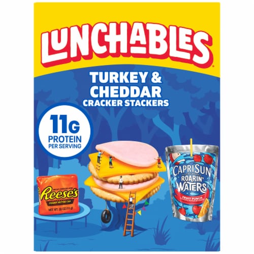 Lunchables Turkey & Cheddar Cracker Stackers with Capri Sun Drink & Reese's Cup Kids Lunch Meal Kit