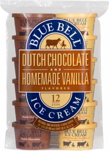 Blue Bell® Dutch Chocolate and Homemade Vanilla Ice Cream Cups
