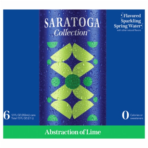 Saratoga Collection™ Abstraction of Lime Flavor Sparkling Spring Water Cans