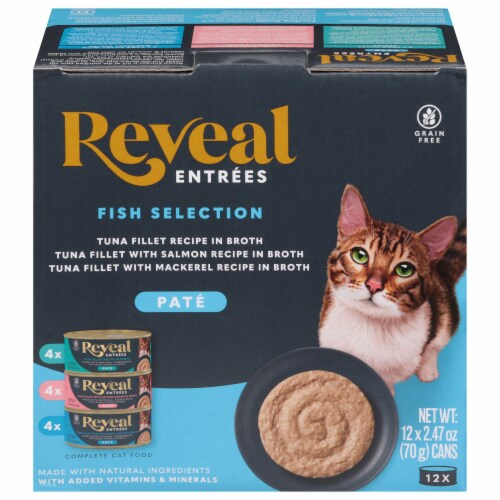 Reveal Entrees Pate Fish Selection in Broth Adult Wet Cat Food Variety Pack