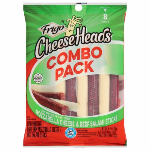 Frigo® Cheese Heads® Low Moisture Part Skim Mozzarella Cheese & Beef Salami Sticks Combo Pack