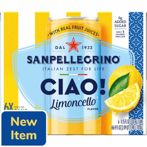 Sanpellegrino CIAO Limoncello Flavored Sparkling Water Italian Sparkling Water 6PK