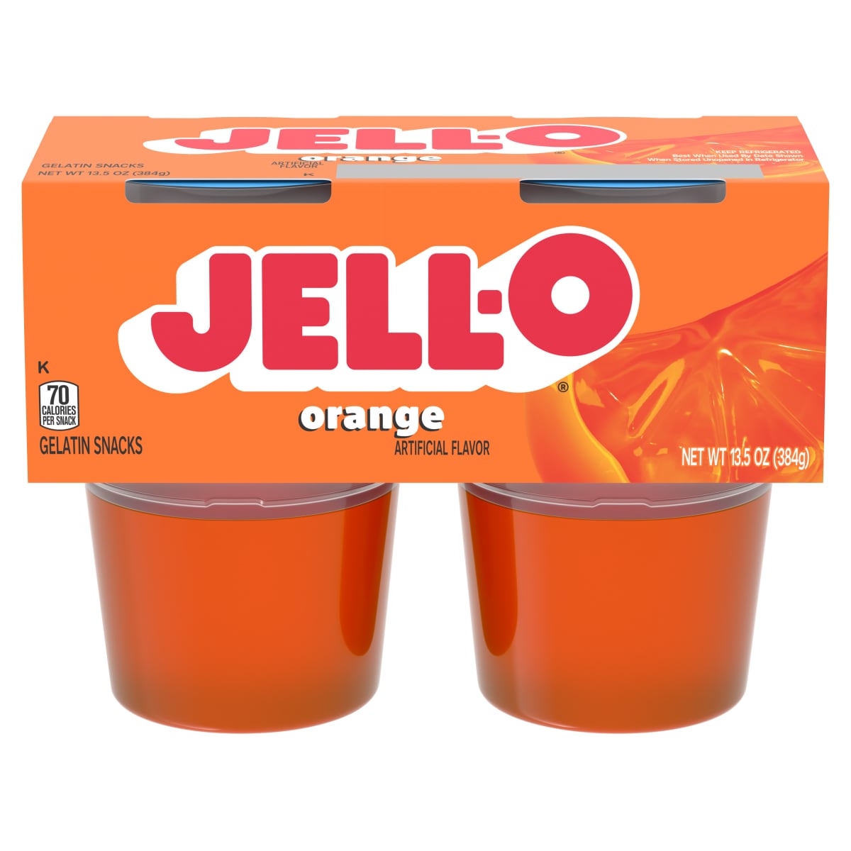 Original Orange Ready-to-Eat Jello Cups Gelatin Snack Cups