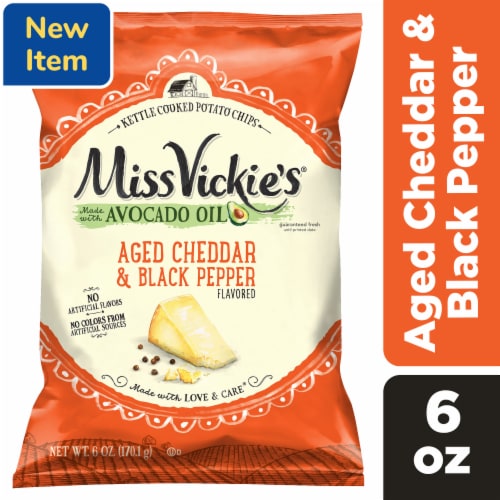 Miss Vickie's Avocado Oil Kettle Cooked Cheddar & Black Pepper Potato Chips