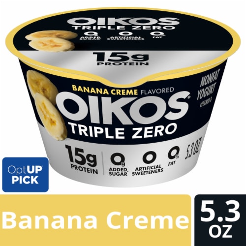 Oikos Triple Zero Banana Creme High Protein Nonfat Greek Yogurt Cup