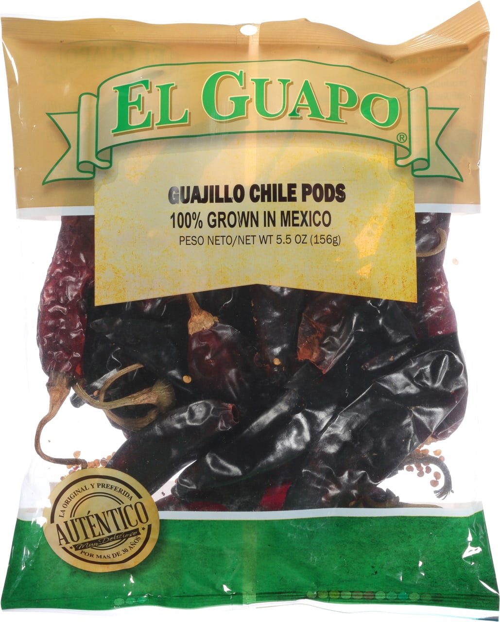El Guapo Whole Premium Guajillo Chili Pods (Chile Guajillo Entero), 5.5 oz