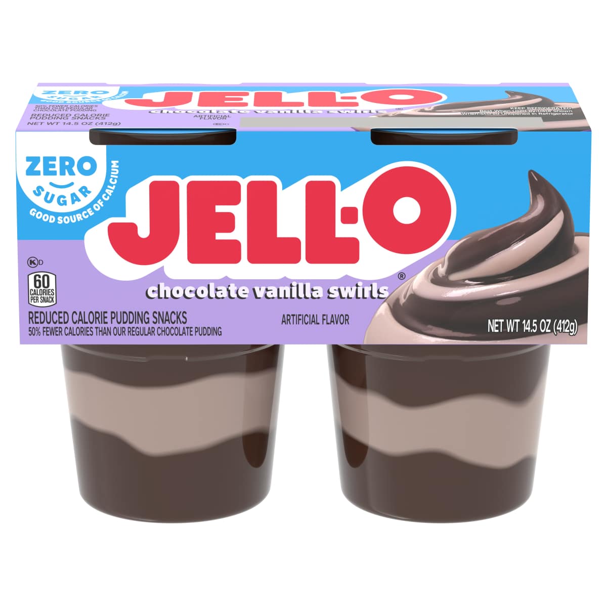 Zero Sugar Chocolate Vanilla Swirls Pudding Snack Cups