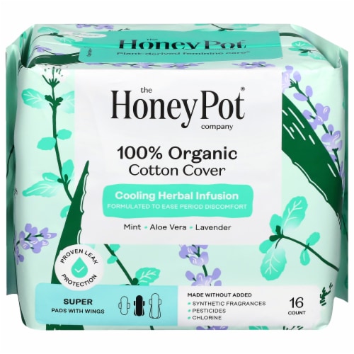 The Honey Pot® Company Organic Super Herbal-Infused Pads with Wings