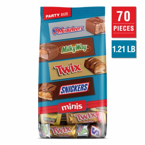 Snickers Twix MILKY WAY & 3 Musketeers Minis Milk Chocolate Bars Party Size Bulk Bag