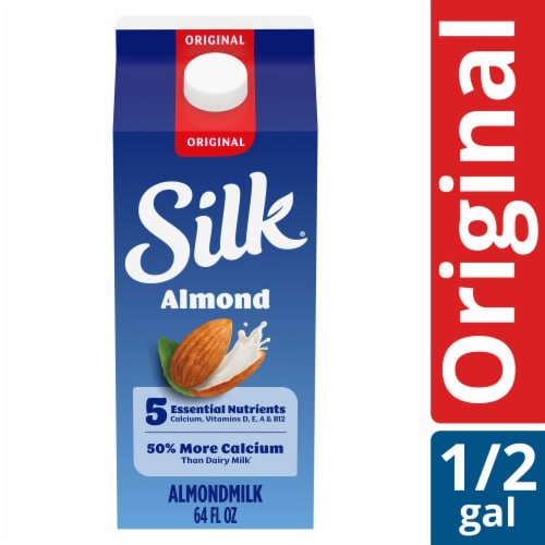 Silk Original Dairy Free Vegan Almond Milk Half Gallon