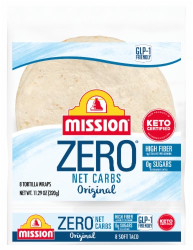Mission Zero Net Carbs Original Flour Tortillas, Soft Taco Size, 8 Count