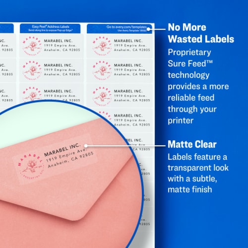 Avery® Easy Peel Ink Jet Mailing Labels - Clear