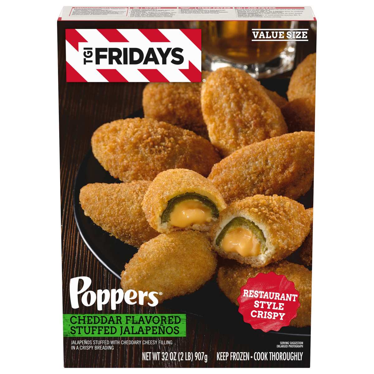 Cheddar Cheese Stuffed Jalapeno Poppers Value Size Frozen Snacks
