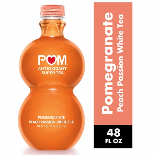 POM Wonderful Antioxidant Super Tea, Pomegranate Peach Passion White Tea, 48 fl oz