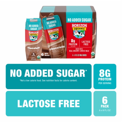 Horizon Organic Shelf Stable Lactose Free No Added Sugar 1% Lowfat Chocolate Milk Boxes