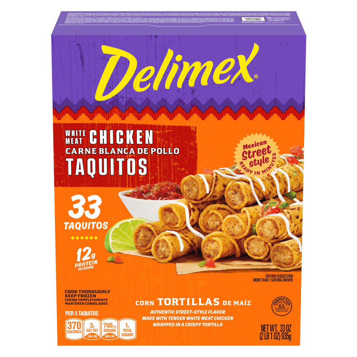 White Meat Chicken Corn Taquitos Frozen Snacks