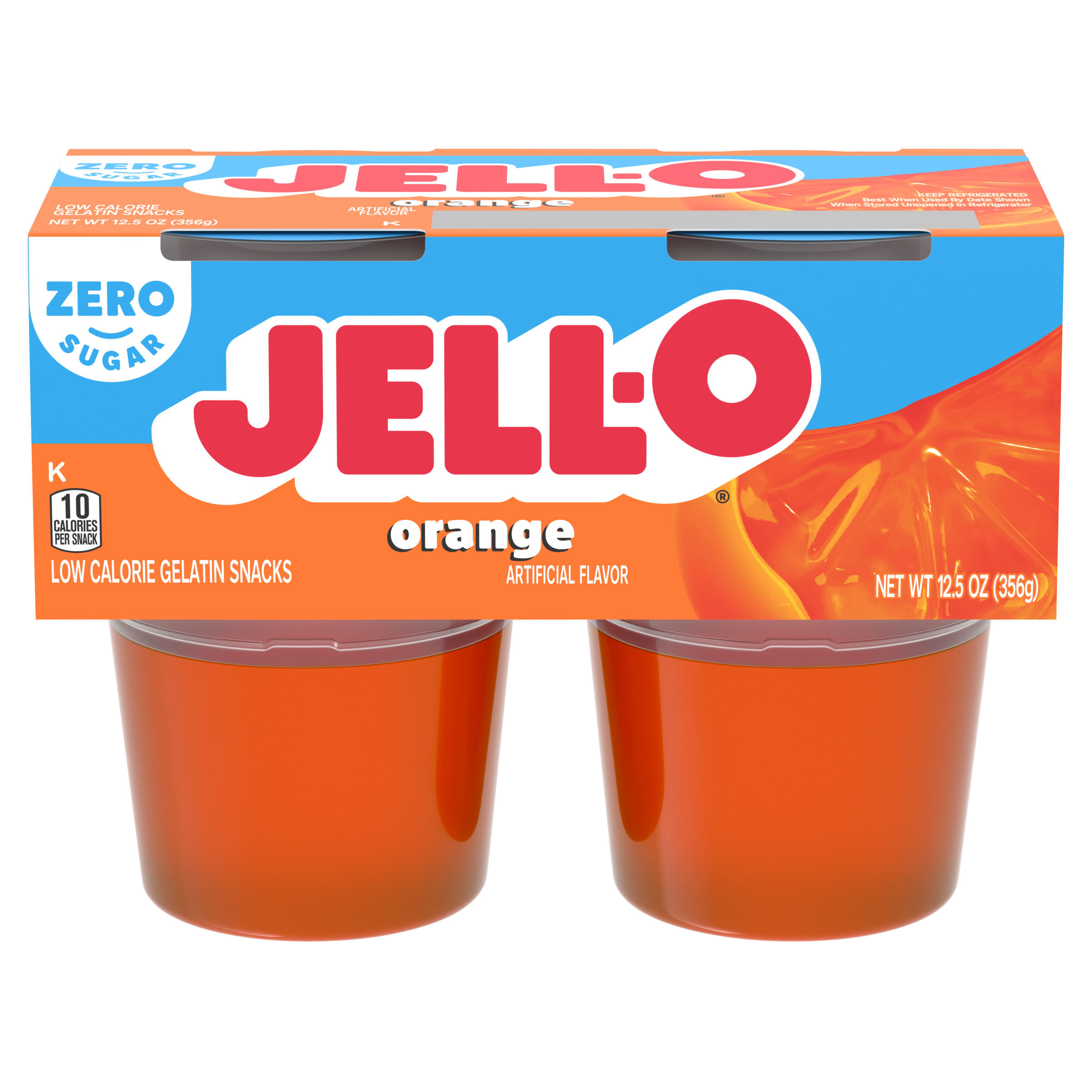 Zero Sugar Orange Flavor Gelatin Snack Cups