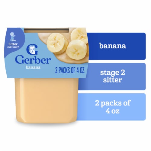 Gerber Stage 2 Baby Food Banana Puree Tubs Baby Puree 2PK