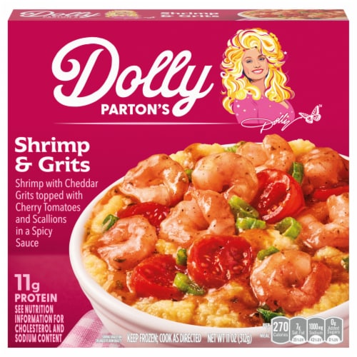 Dolly Parton's Shrimp & Grits With Cheese Tomatoes Scallions and Spicy Sauce Frozen Meal