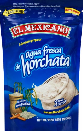 EL MEXICANO agua fresca de horchata Instant Horchata Drink NET WT 12oz (340g) INGREDIENTS
