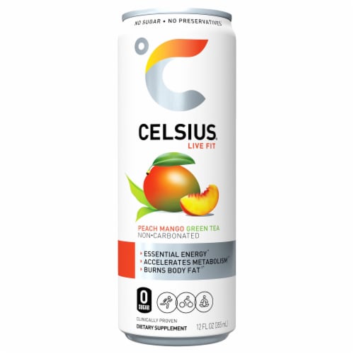 CELSIUS® Fizz Free Peach Mango Green Tea Energy Drink Can