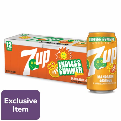 7UP Mandarin Orange Endless Summer Limited Edition Soda Cans