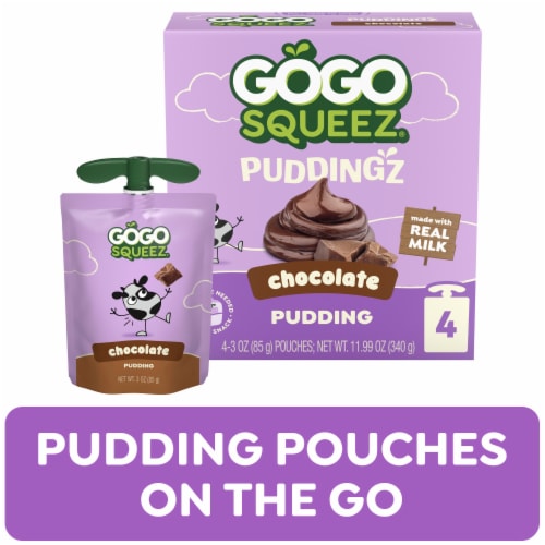 GoGo squeeZ PuddingZ On-the-Go Chocolate Pudding Snack Pouches
