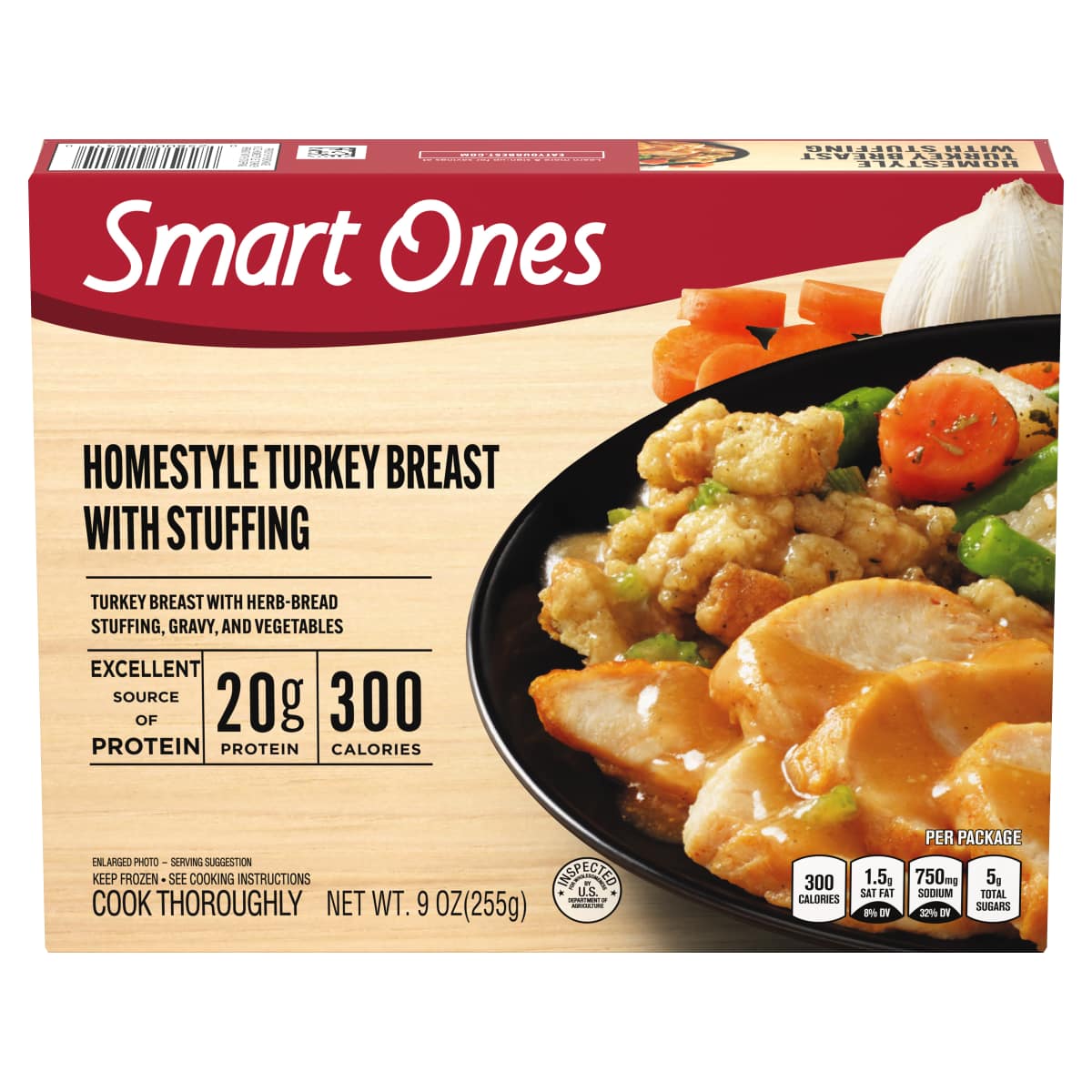 Homestyle Turkey Breast with Stuffing, Gravy & Vegetables Frozen Meal