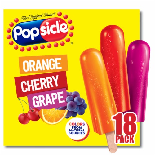 Popsicle Orange, Cherry and Grape Variety Pack Ice Pops, 18 Ct
