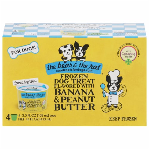 The Bear & The Rat Banana & Peanut Butter Flavored Frozen Yogurt Dog Treat Cups