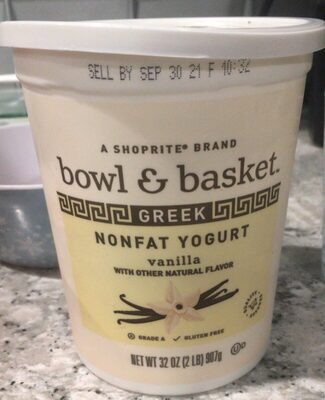 Bowl & Basket Vanilla Non Fat Greek Yogurt 32 oz