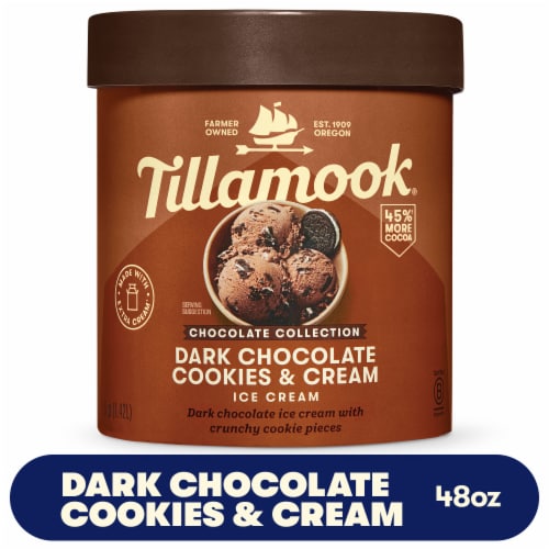 Tillamook® Chocolate Collection Dark Chocolate Cookies & Cream Ice Cream Tub