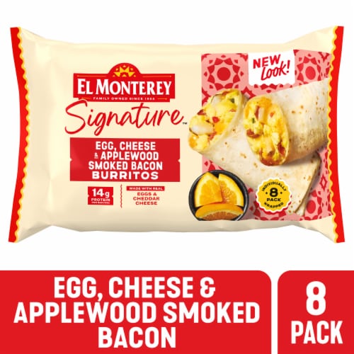El Monterey® Signature Egg, Applewood Smoked Bacon and Cheese Frozen Breakfast Burritos