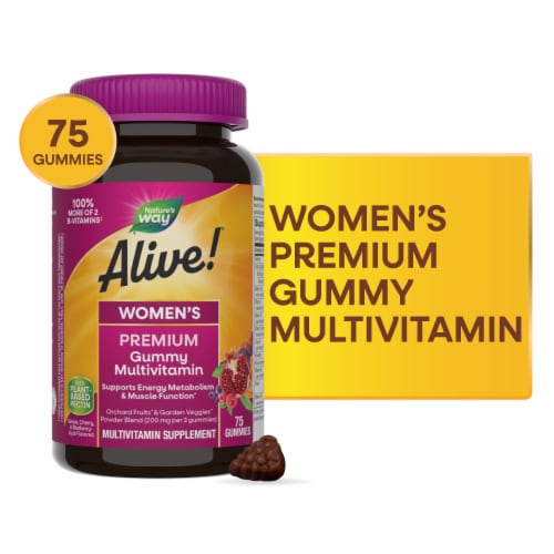 Nature's Way Alive! Women's Premium Multivitamin Grape Cherry and Blueberry Acai Flavored Gummy
