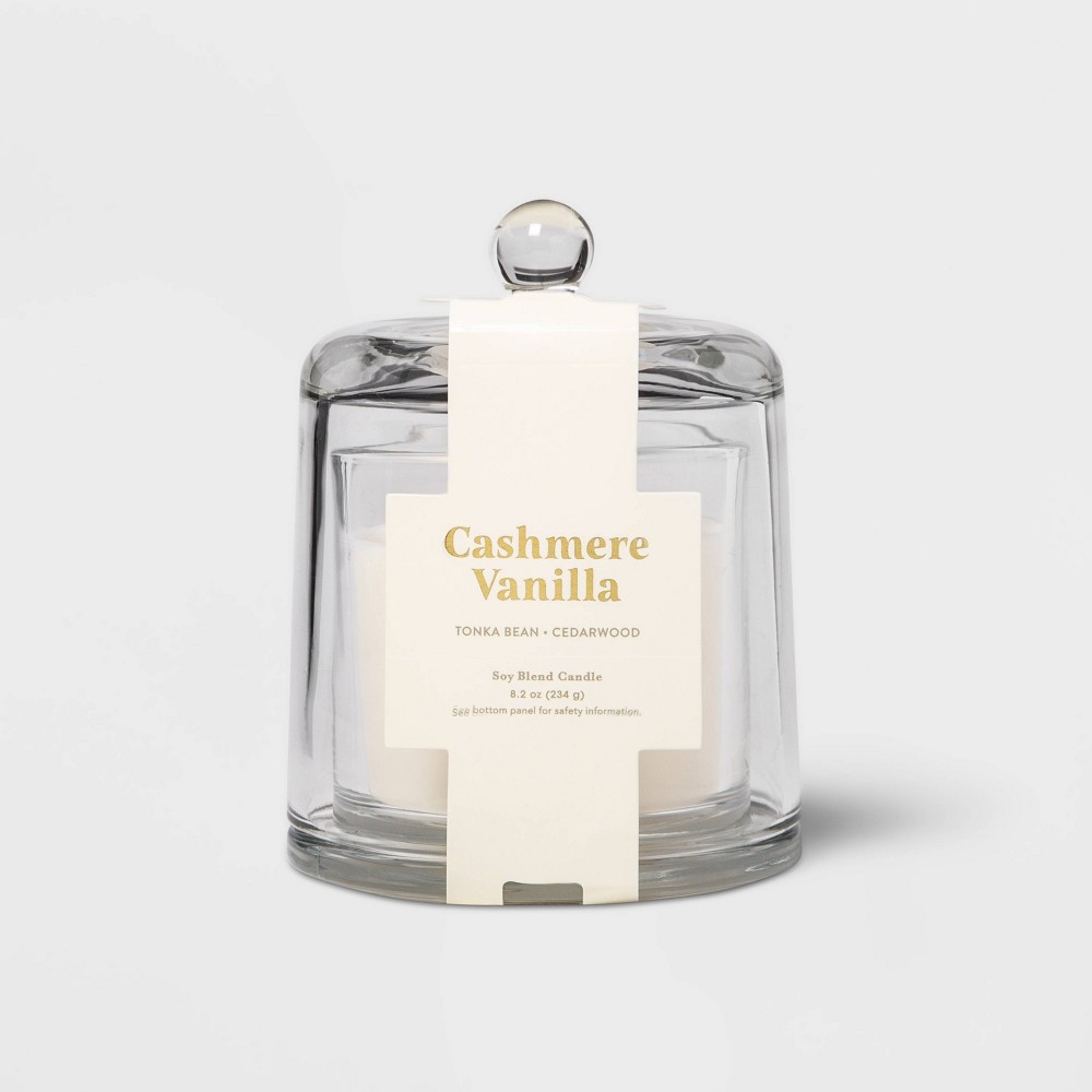 8.2oz Cloche Glass Jar Cashmere Vanilla Candle - Threshold™