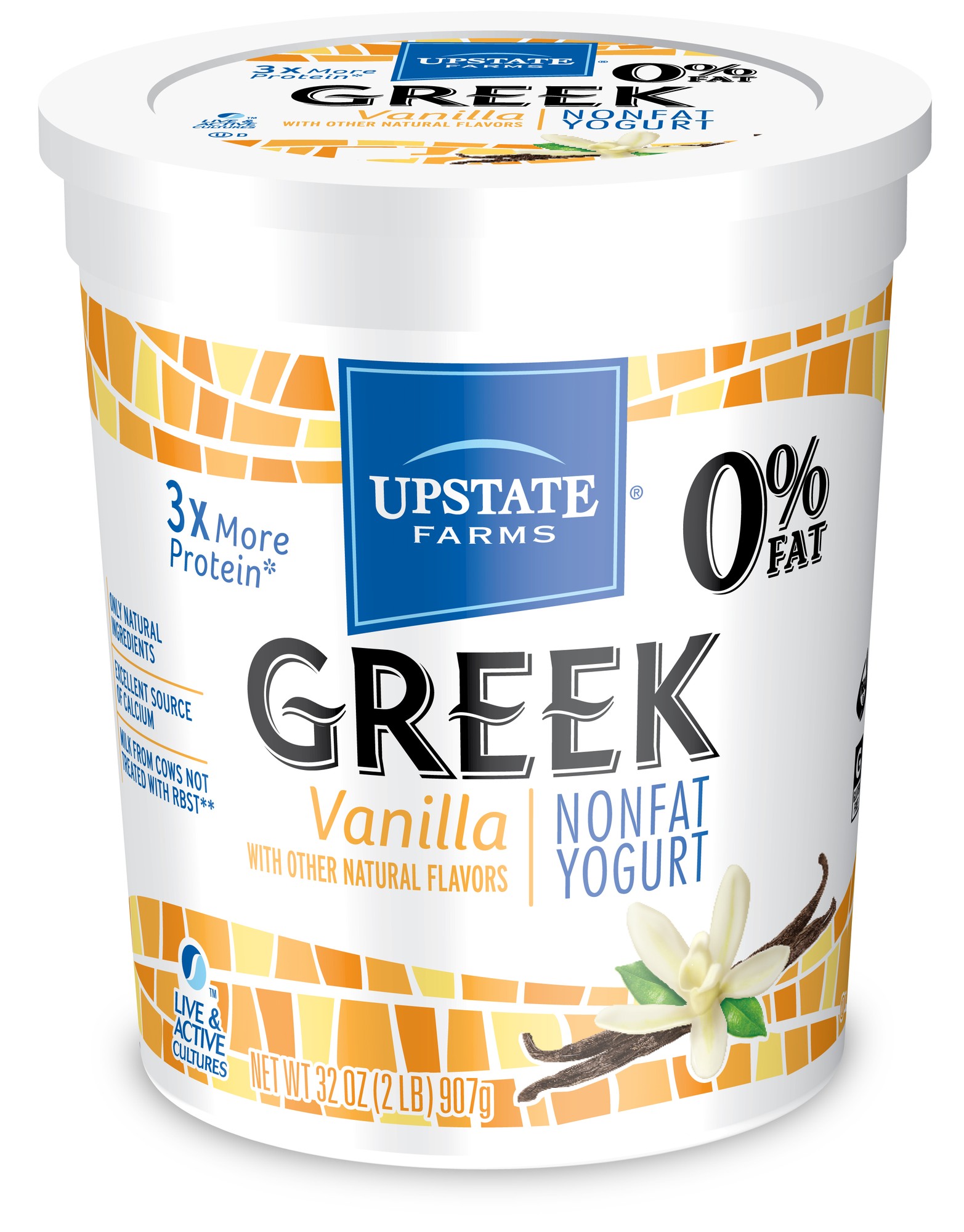 Upstate Farms Vanilla Non Fat Greek Yogurt 32 oz
