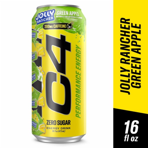 C4 Performance Jolly Rancher Green Apple Energy Drink Can