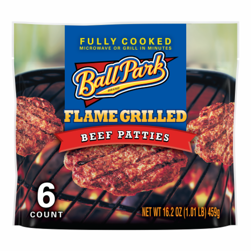 Ball Park Fully-Cooked Flame Grilled Original Beef Patties Frozen